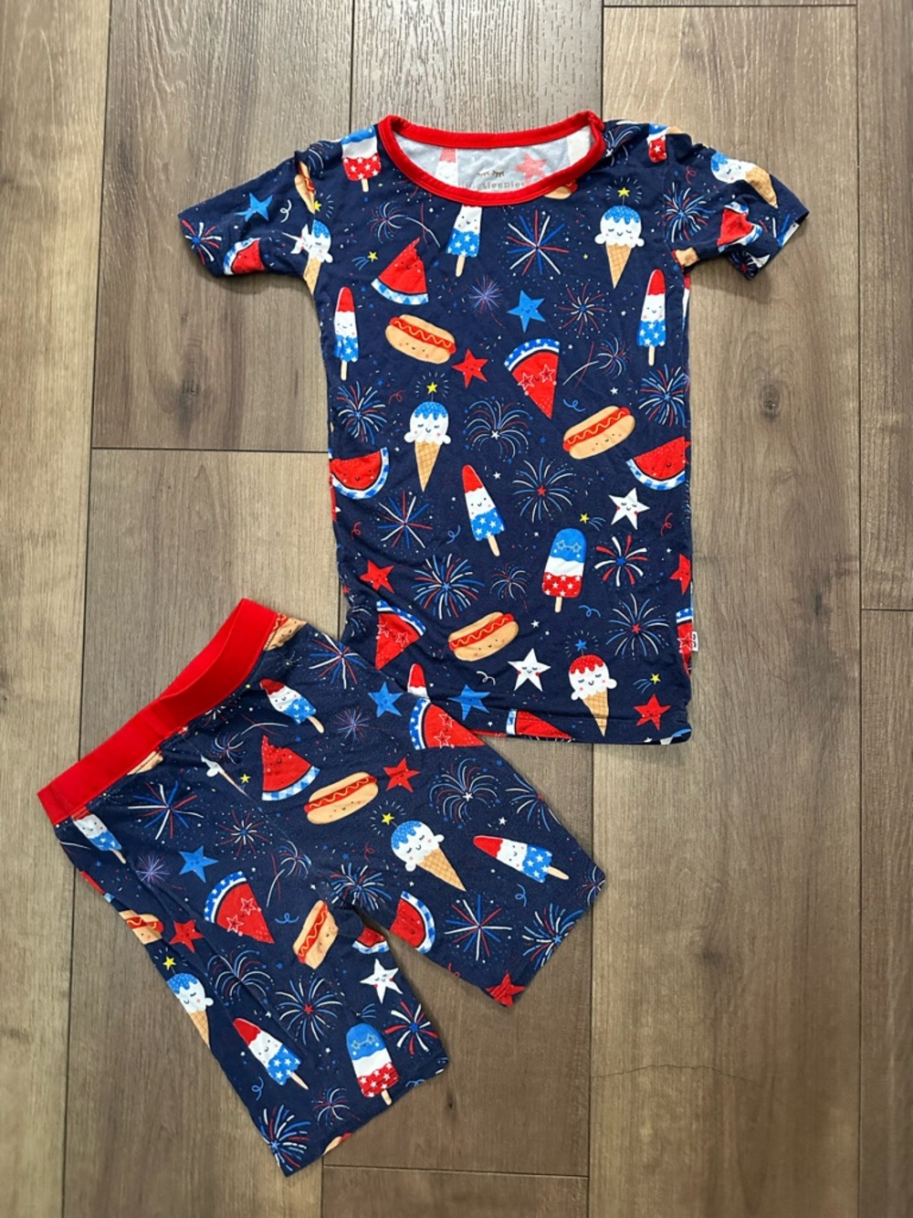 Little Sleepies Navy Red Patriotic Ice Cream & Popsicle Pajama Set